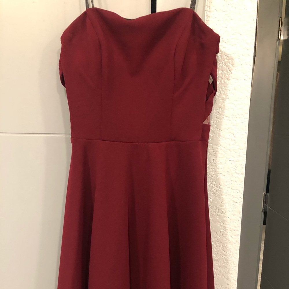 B. Darlin Maroon Strapless Dress